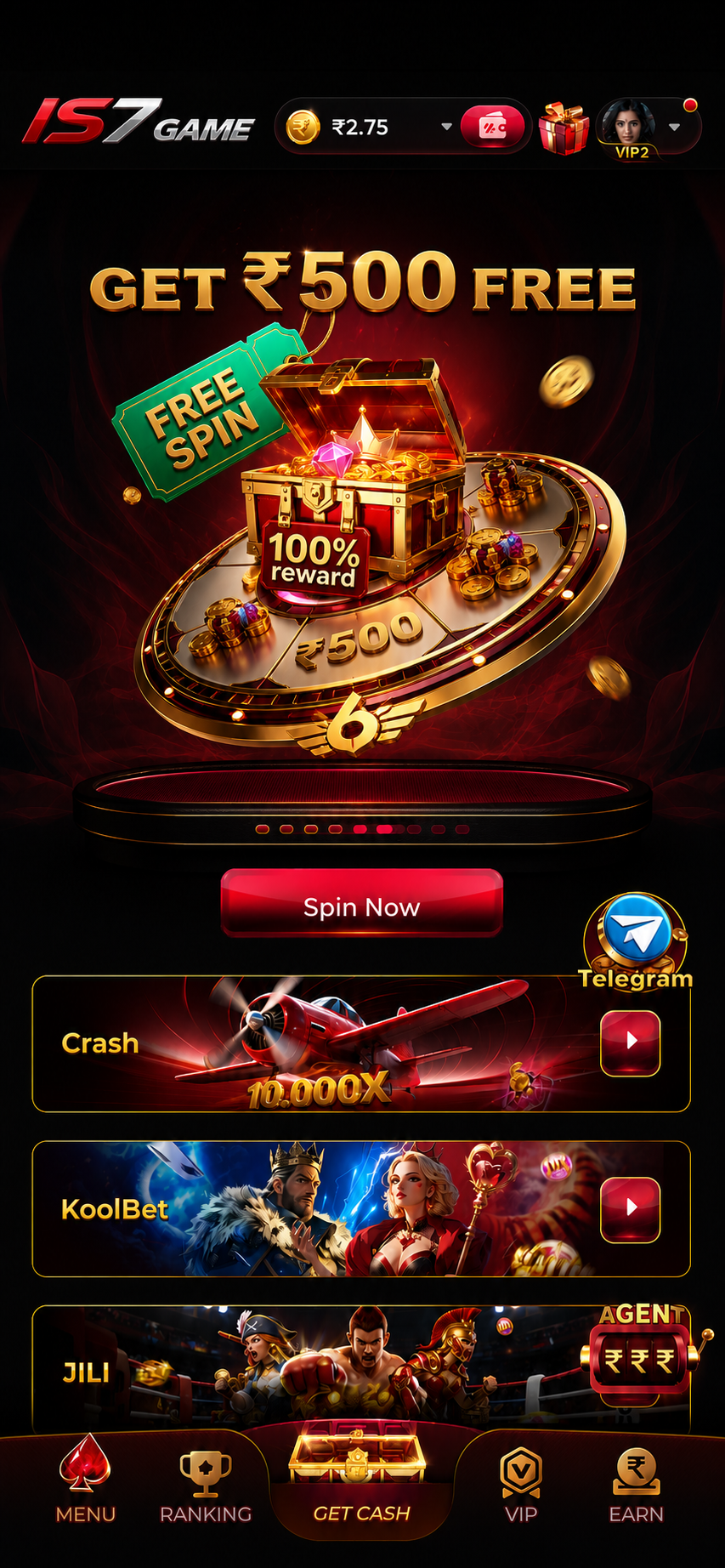 is7 game profile and rewards screenshot